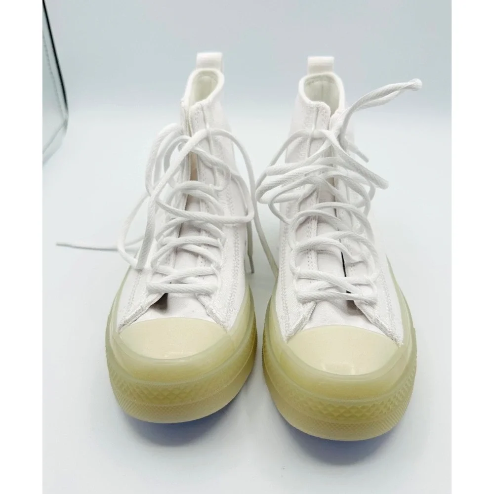 Converse CX High Top White Canvas Sneakers Glow Sole Men's 6 Women's 8 - Picture 3 of 12